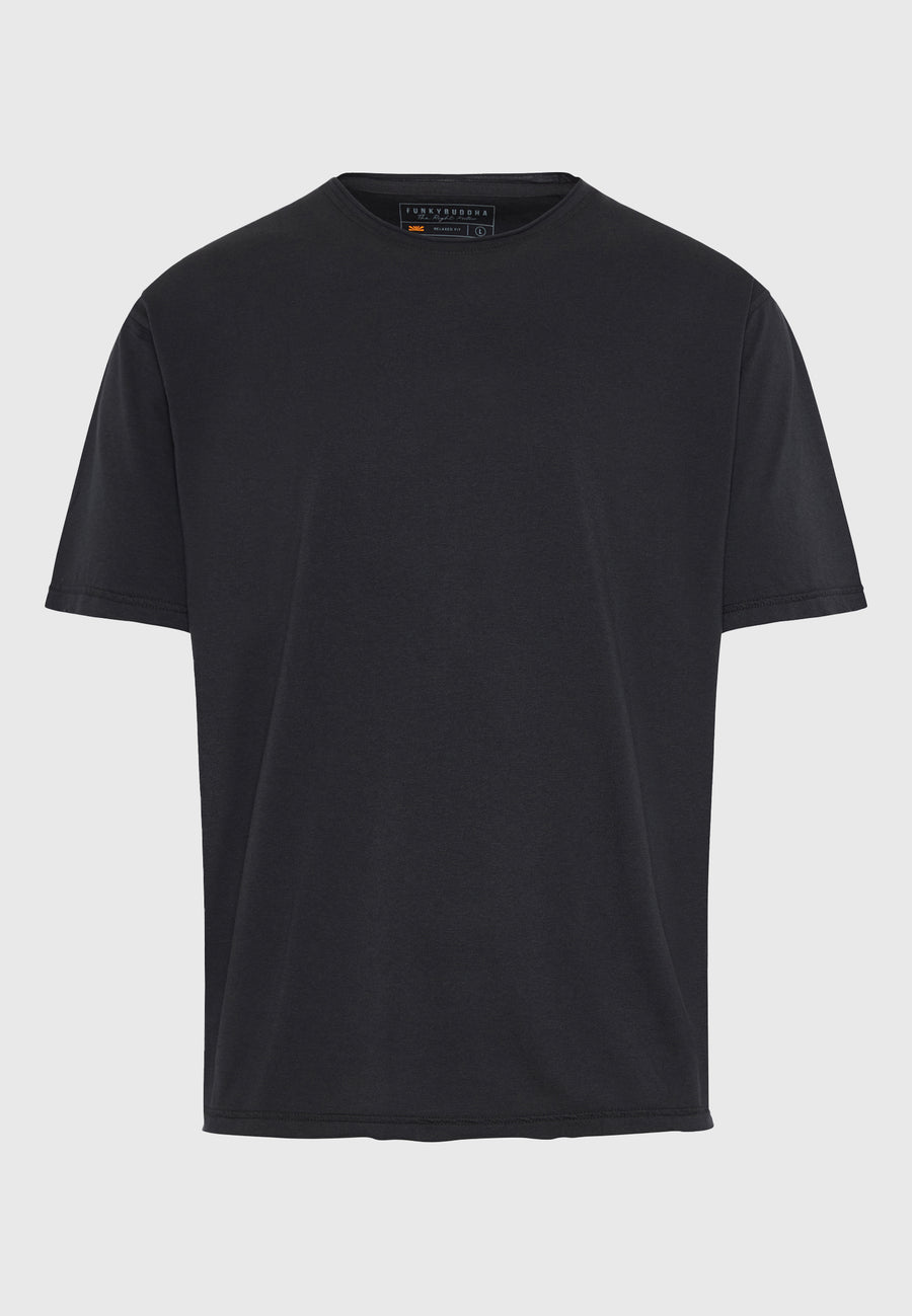 Tricou cu croială lejeră și margini brute - Antracit