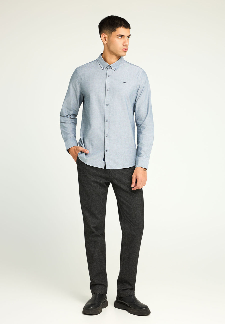 Cămașă bărbătească Oxford din bumbac cu logo brodat - The Essentials