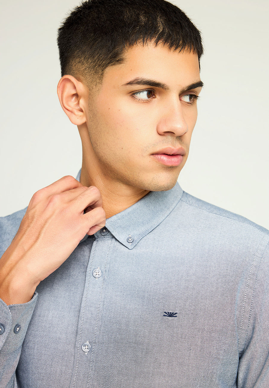 Cămașă bărbătească Oxford din bumbac cu logo brodat - The Essentials