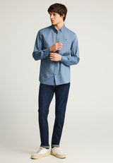 Cămașă bărbătească Oxford din bumbac cu logo brodat - The Essentials