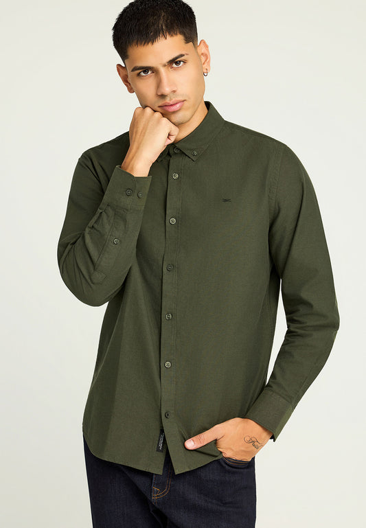 Cămașă bărbătească Oxford din bumbac cu logo brodat - The Essentials