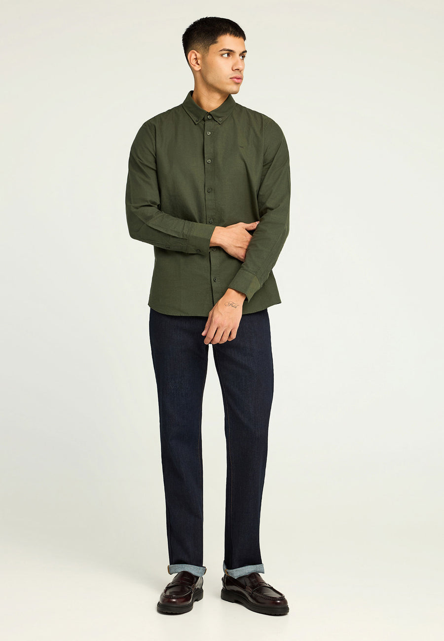 Cămașă bărbătească Oxford din bumbac cu logo brodat - The Essentials