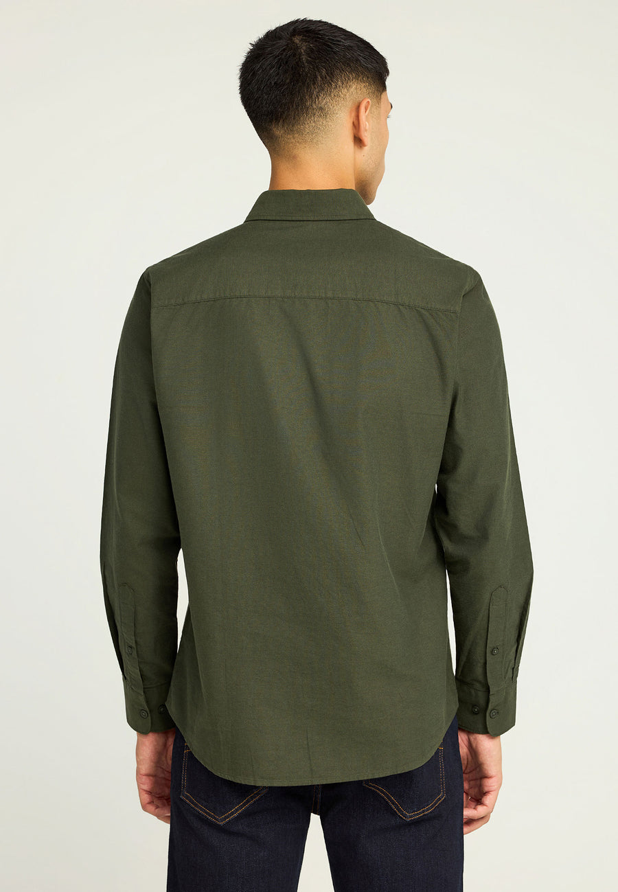 Cămașă bărbătească Oxford din bumbac cu logo brodat - The Essentials