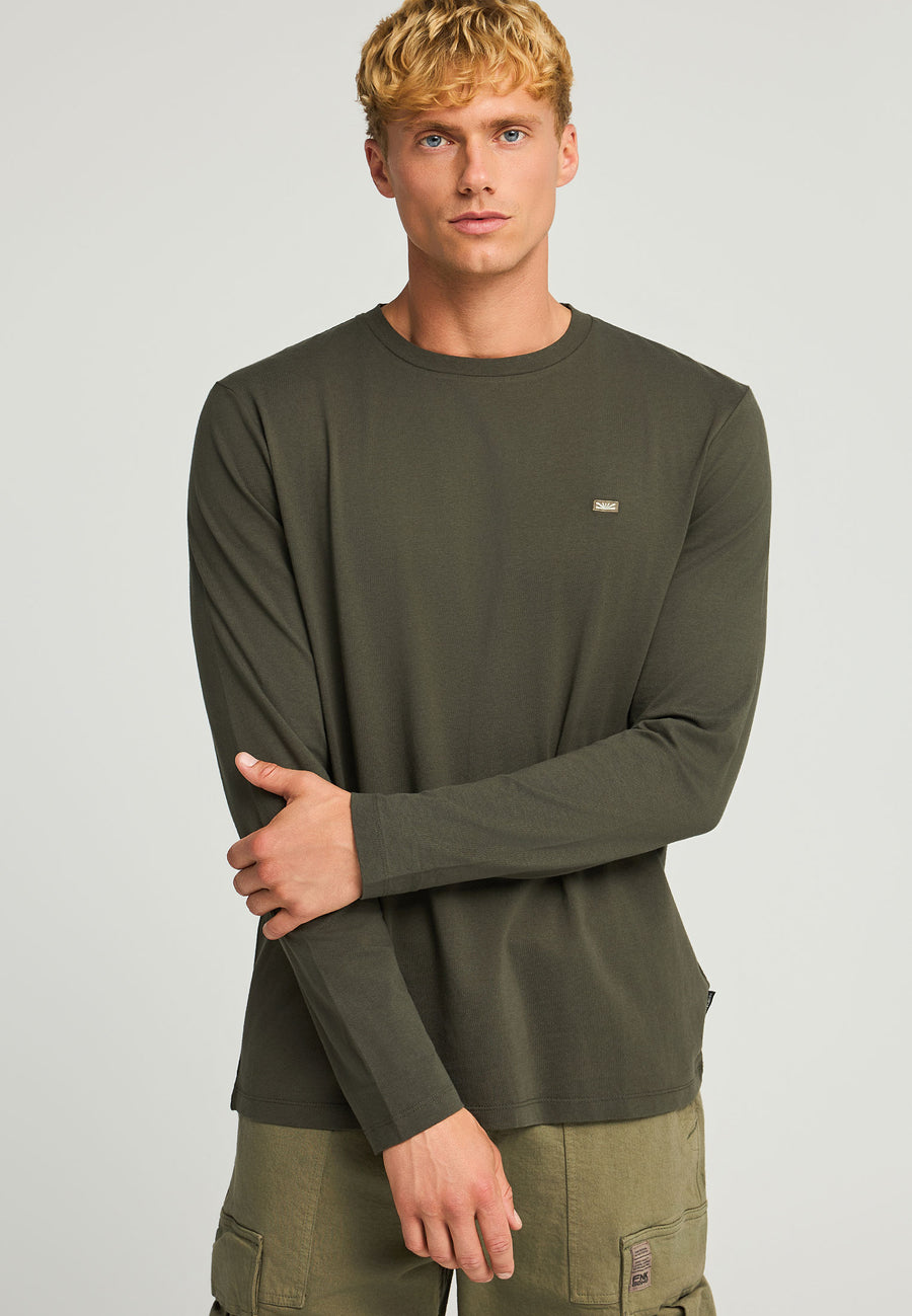 Tricou cu mânecă lungă și logo minimalist