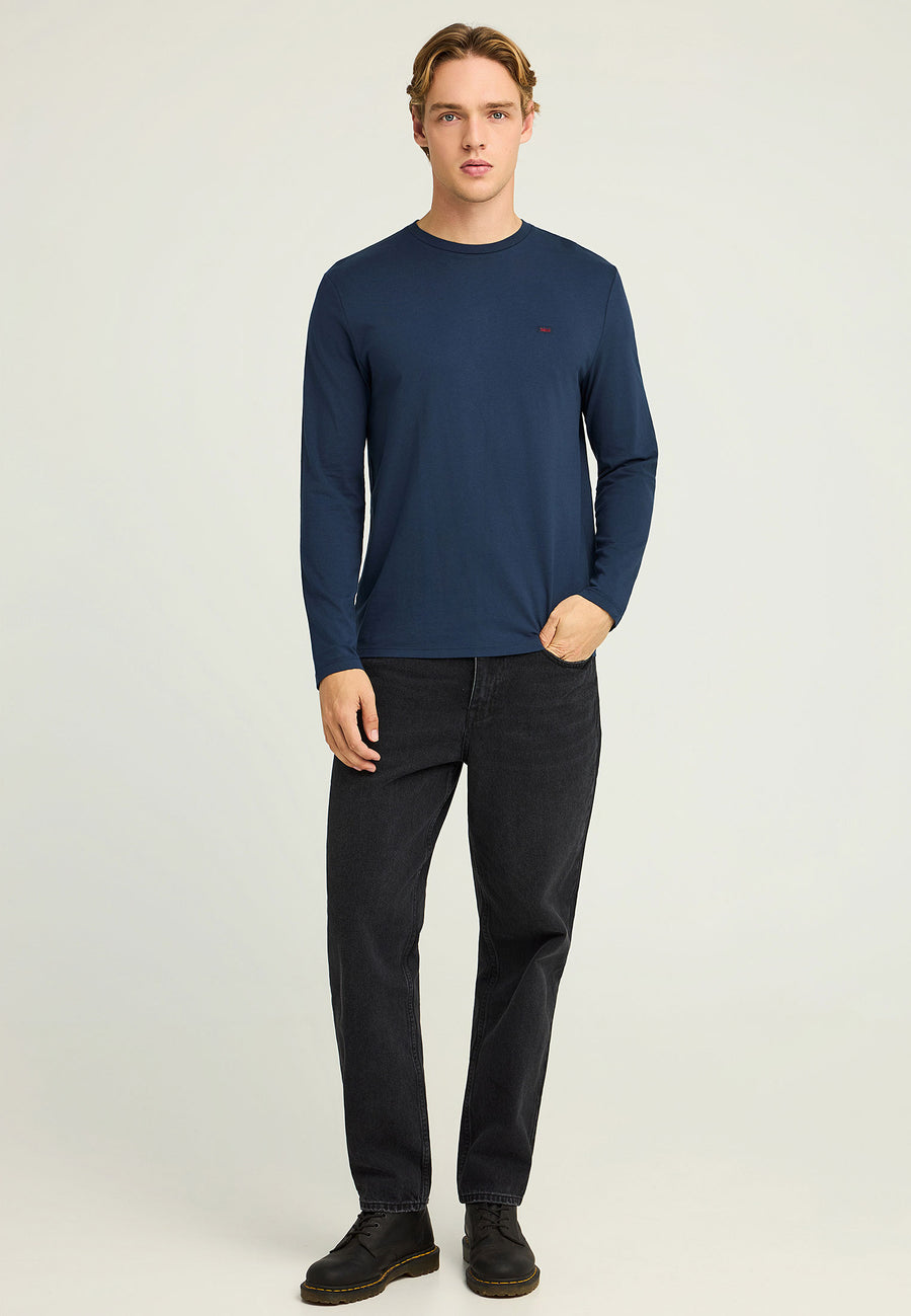 Tricou cu mânecă lungă și logo minimalist