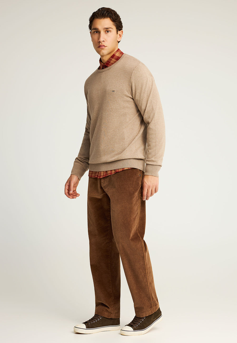 Pulover cu guler rotund pentru bărbați - Esențiale