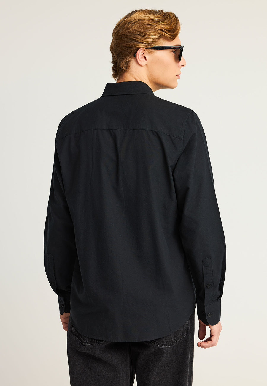 Cămașă bărbătească Oxford din bumbac cu logo brodat - The Essentials