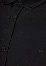 Men's oxford cotton shirt with embroidered logo - The Essentials