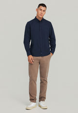 Men's oxford cotton shirt with embroidered logo - The Essentials