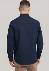 Men's oxford cotton shirt with embroidered logo - The Essentials