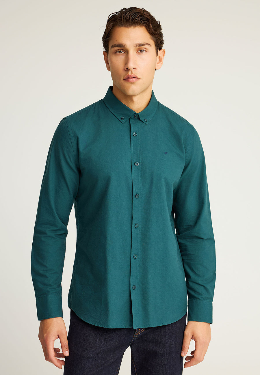 Cămașă bărbătească Oxford din bumbac cu logo brodat - The Essentials