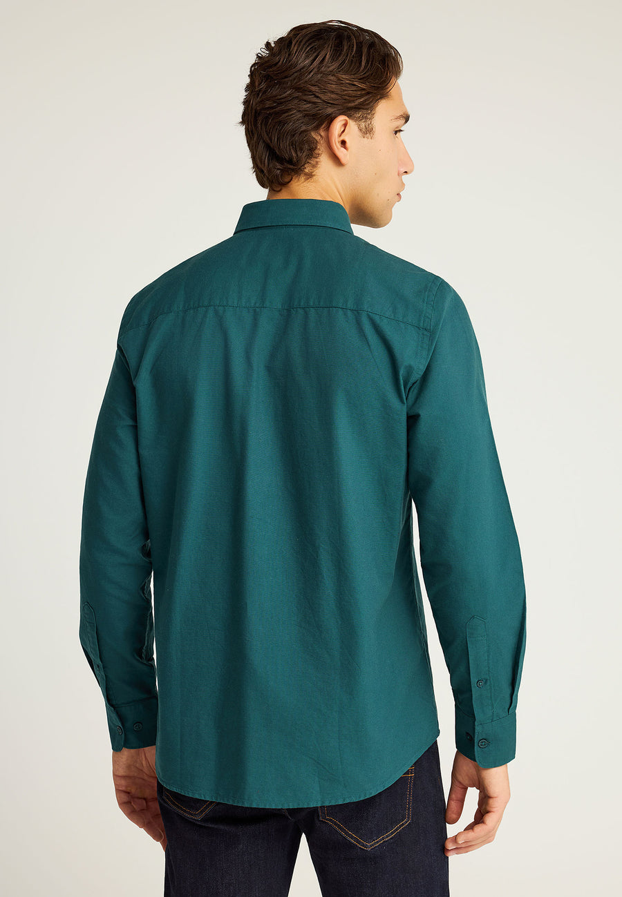 Cămașă bărbătească Oxford din bumbac cu logo brodat - The Essentials