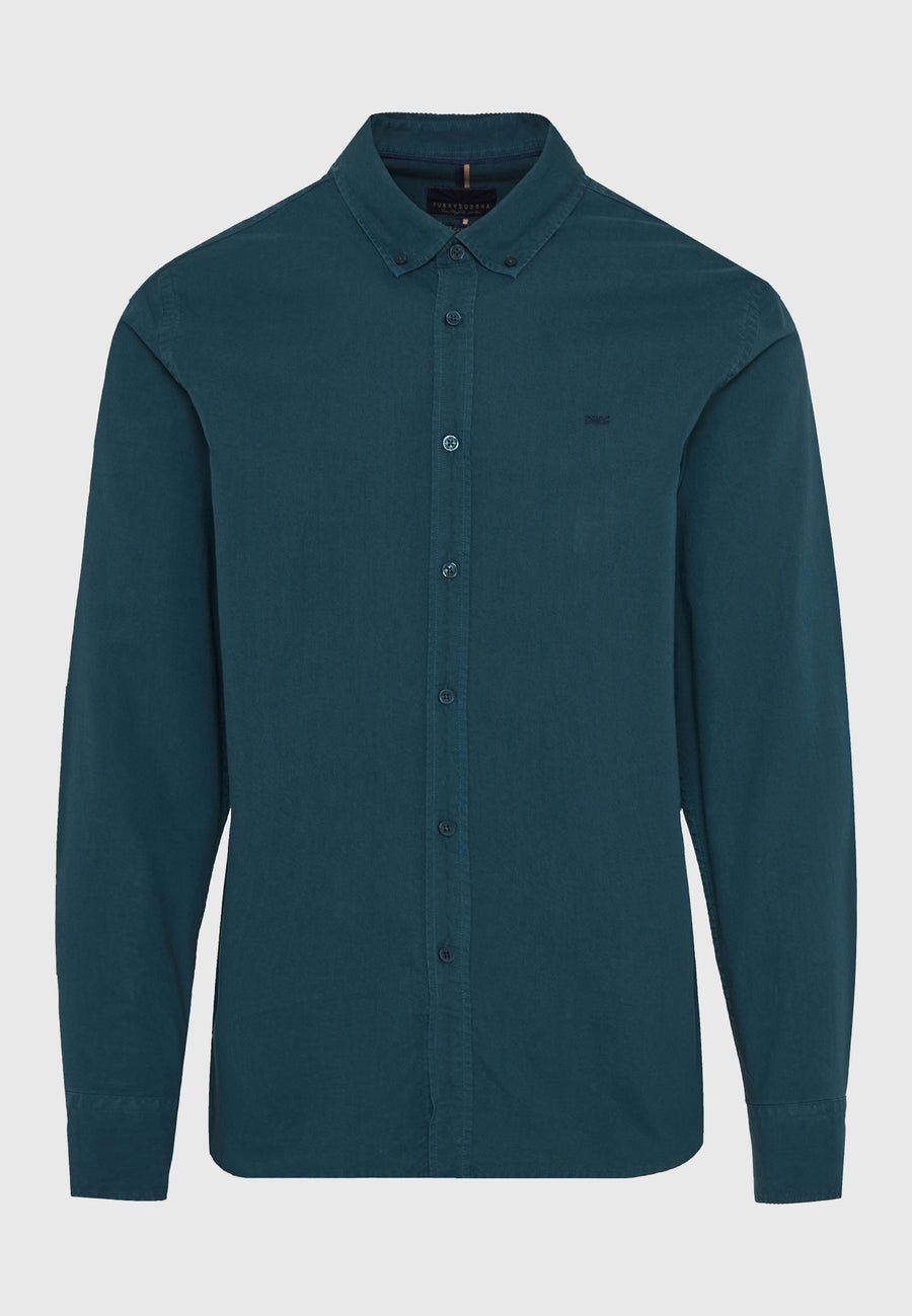 Men's oxford cotton shirt with embroidered logo - The Essentials