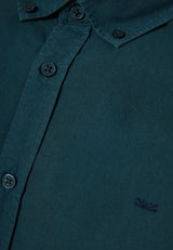 Men's oxford cotton shirt with embroidered logo - The Essentials