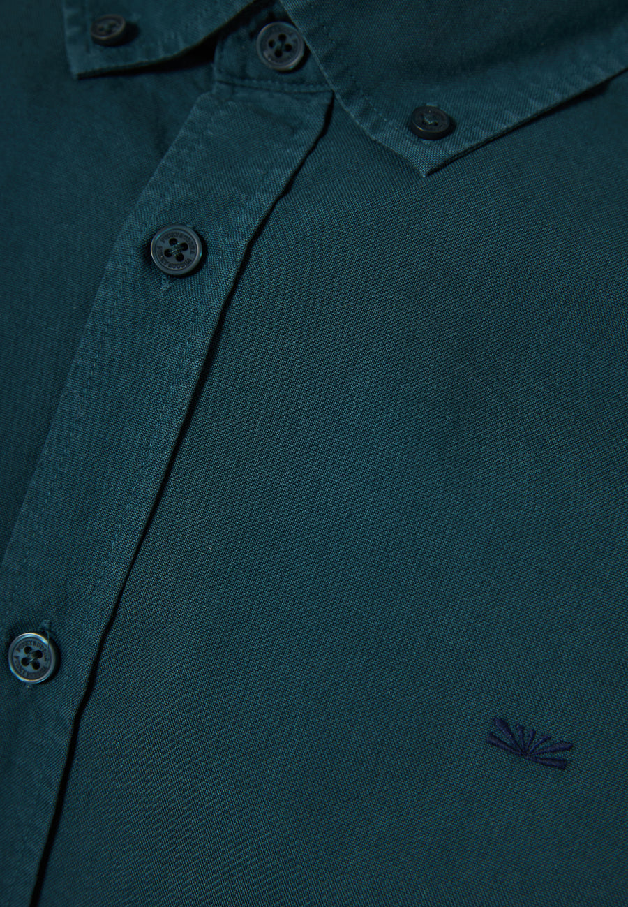 Men's oxford cotton shirt with embroidered logo - The Essentials