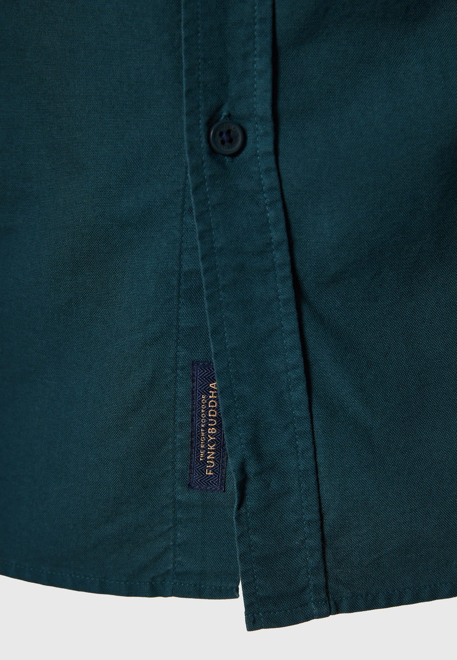 Men's oxford cotton shirt with embroidered logo - The Essentials