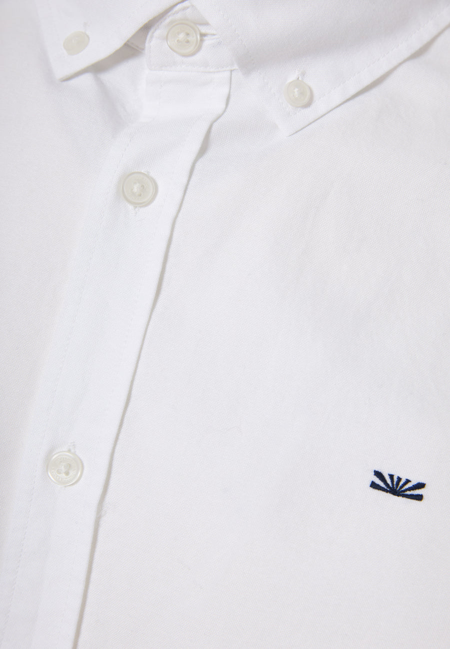Men's oxford cotton shirt with embroidered logo - The Essentials