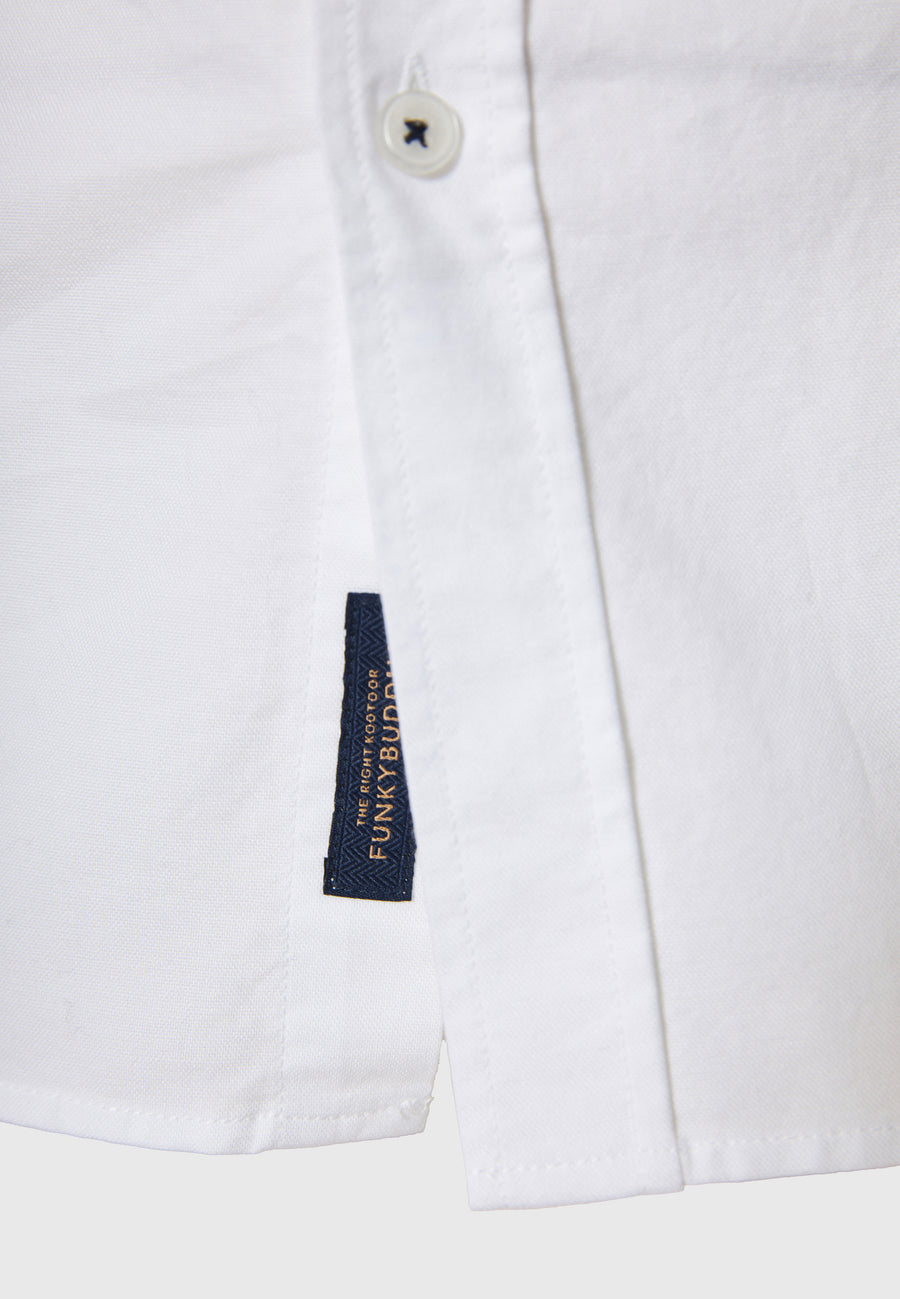 Men's oxford cotton shirt with embroidered logo - The Essentials