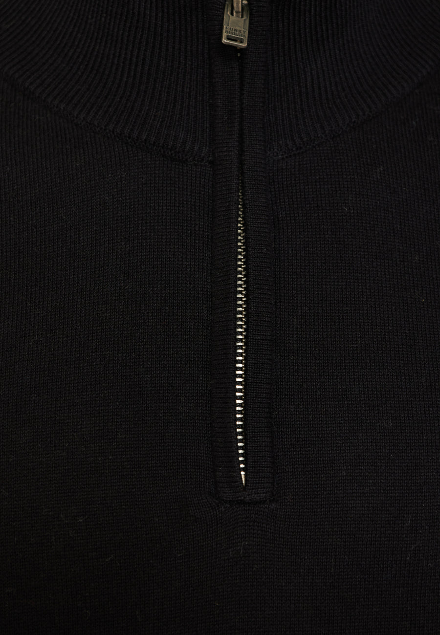 Pulover tricotat simplu cu fermoar pe jumătate pentru bărbați