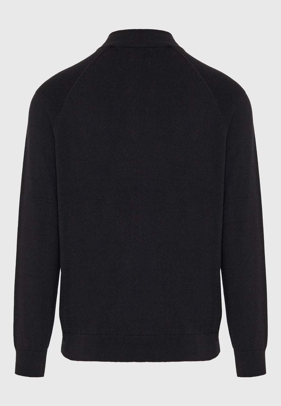 Pulover tricotat simplu cu fermoar pe jumătate pentru bărbați