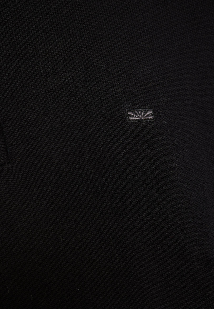 Pulover tricotat simplu cu fermoar pe jumătate pentru bărbați