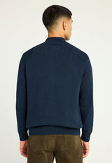 Pulover tricotat simplu cu fermoar pe jumătate pentru bărbați