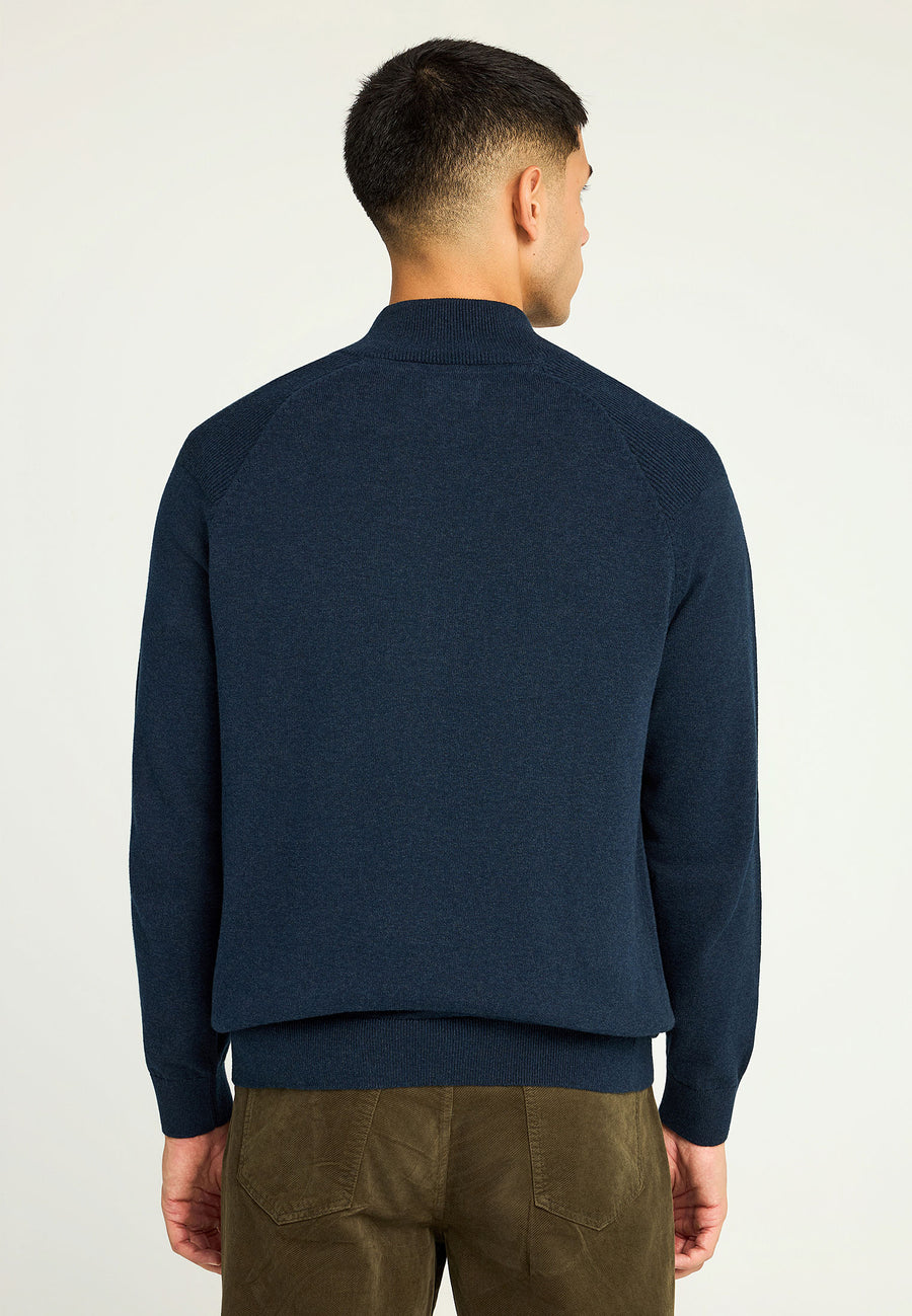 Pulover tricotat simplu cu fermoar pe jumătate pentru bărbați