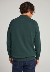 Pulover tricotat simplu cu fermoar pe jumătate pentru bărbați