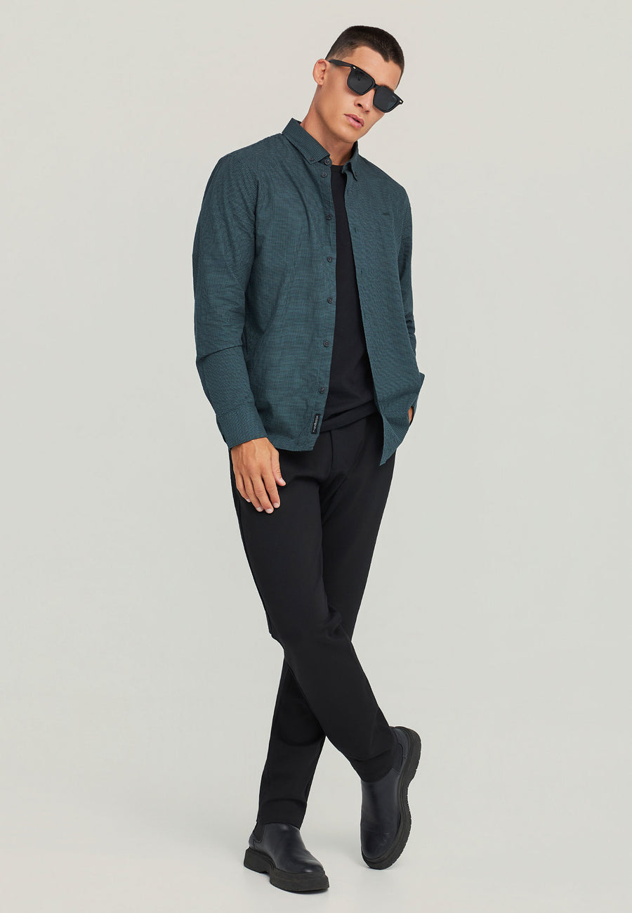 Men's cotton checkered shirt
