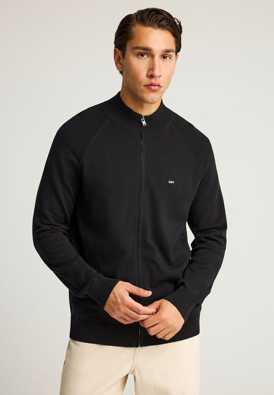 Cardigan tricotat cu fermoar pentru bărbați