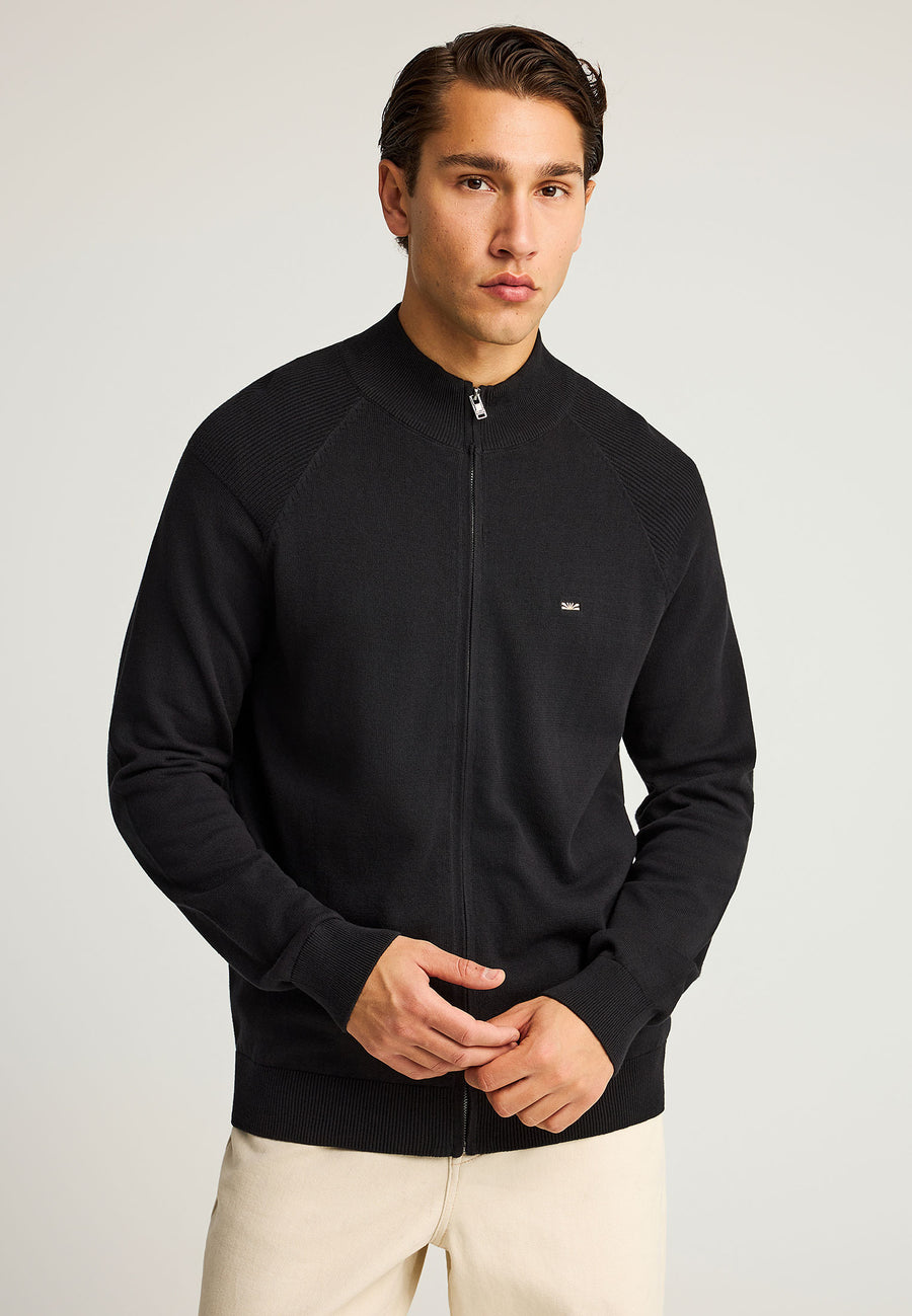 Cardigan tricotat cu fermoar pentru bărbați