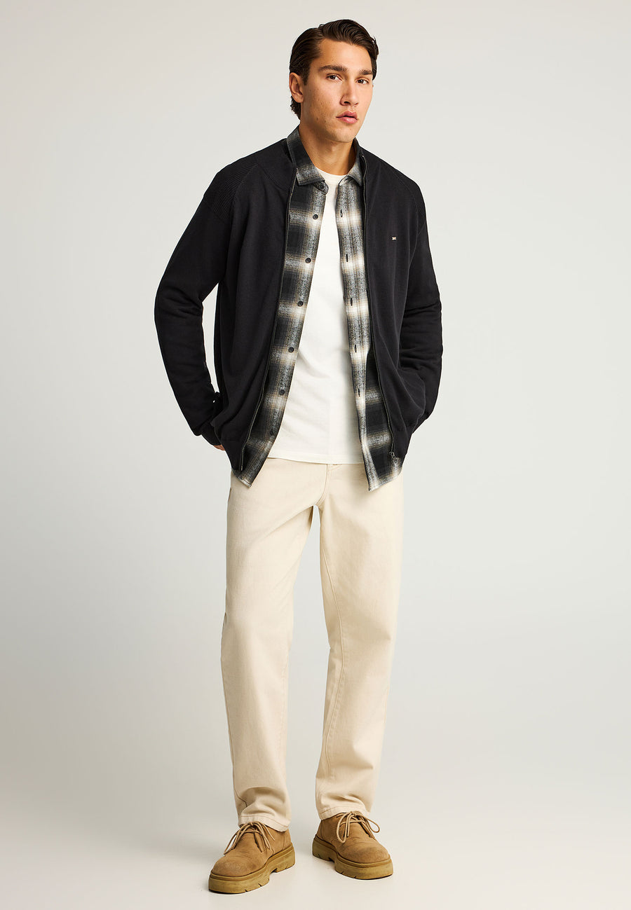 Cardigan tricotat cu fermoar pentru bărbați