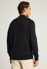 Cardigan tricotat cu fermoar pentru bărbați