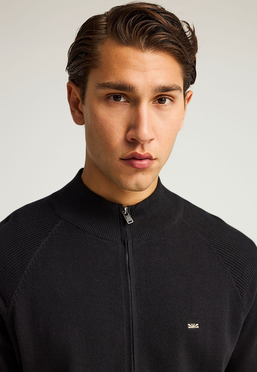 Cardigan tricotat cu fermoar pentru bărbați