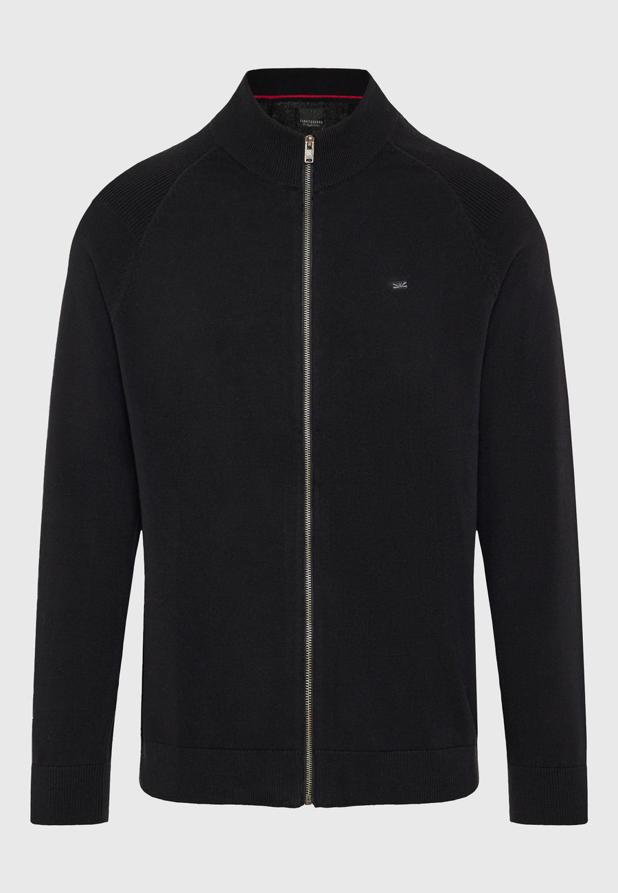 Cardigan tricotat cu fermoar pentru bărbați
