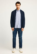 Cardigan tricotat cu fermoar pentru bărbați