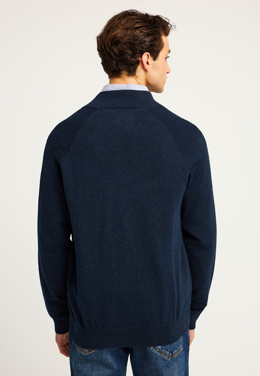 Cardigan tricotat cu fermoar pentru bărbați