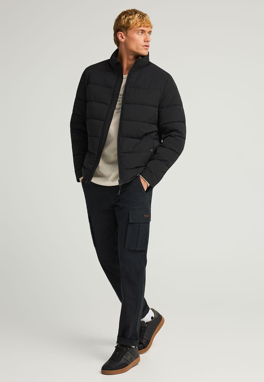 Jachetă matlasată casual cu guler înalt