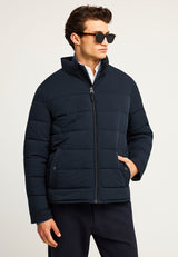 Jachetă matlasată casual cu guler înalt