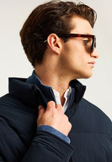 Jachetă matlasată casual cu guler înalt