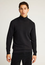 Pulover tricotat cu guler înalt pentru bărbați