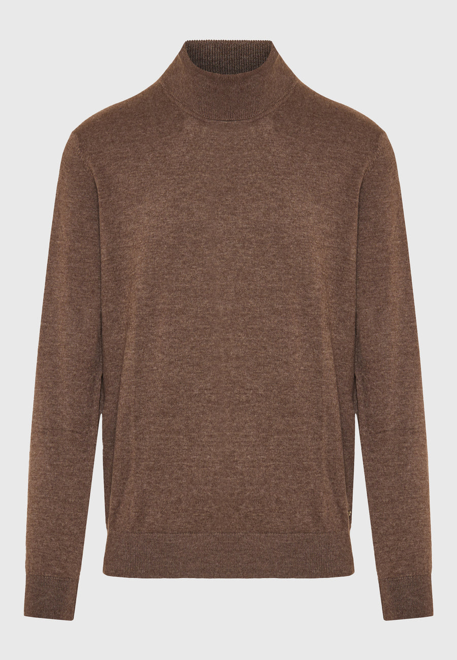 Pulover tricotat cu guler înalt pentru bărbați