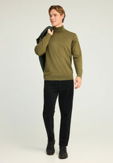 Pulover tricotat cu guler înalt pentru bărbați