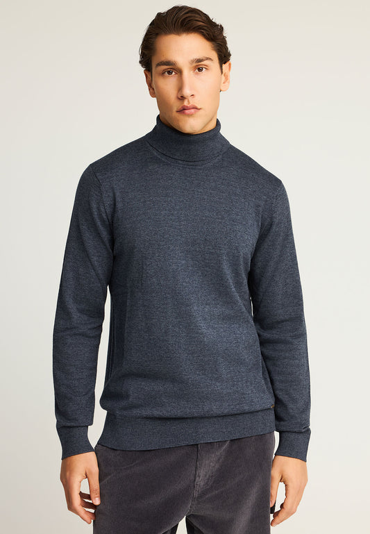 Pulover tricotat cu guler înalt pentru bărbați