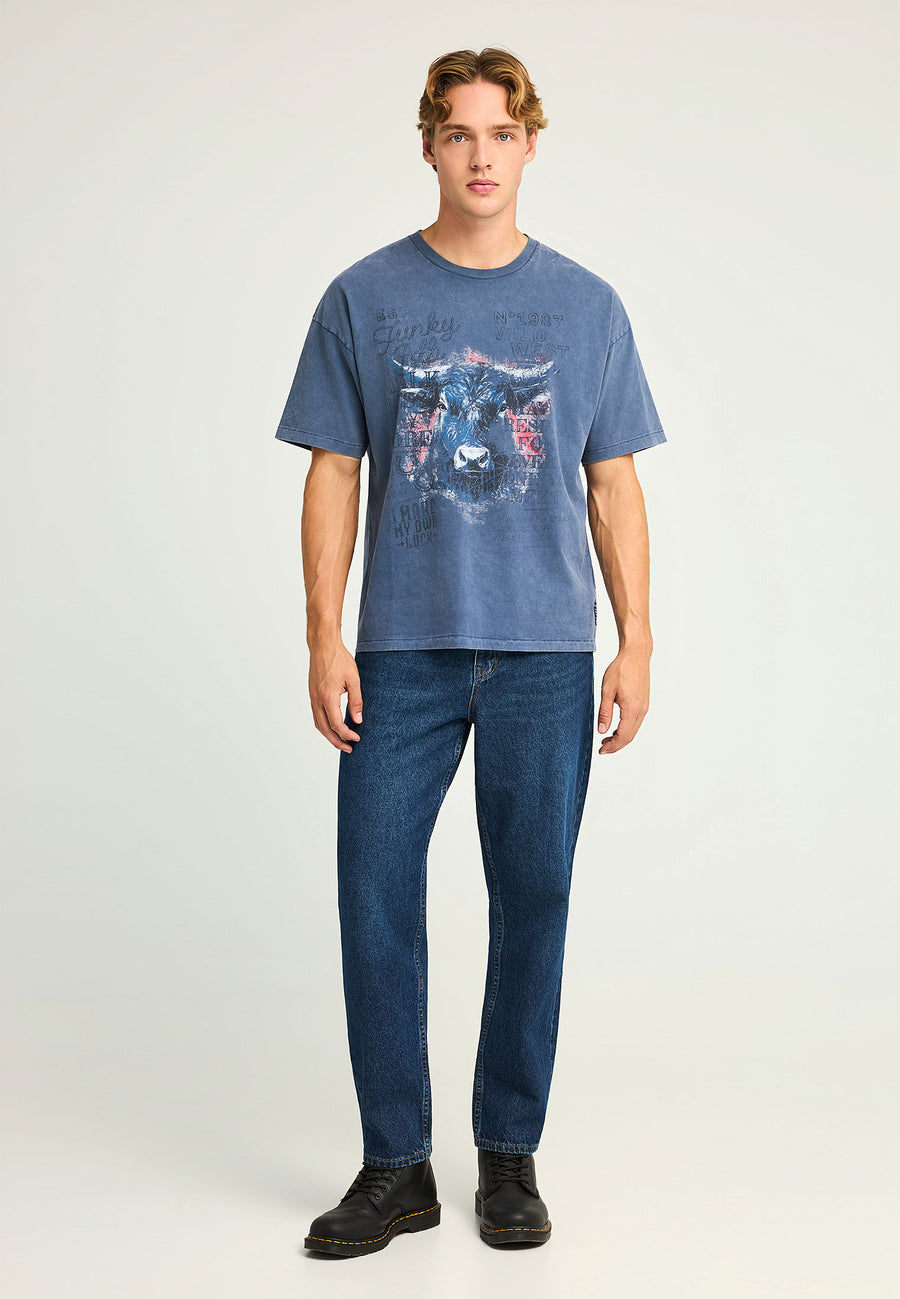 Tricou supradimensionat cu imprimeu modern