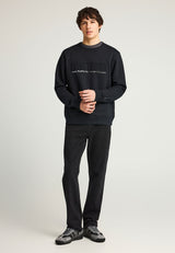 Hanorac bărbătesc cu guler rotund și logo imprimat