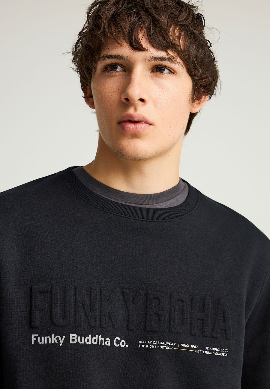 Hanorac bărbătesc cu guler rotund și logo imprimat