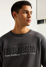 Hanorac bărbătesc cu guler rotund și logo imprimat