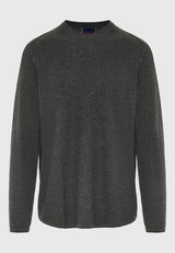 Pulover tricotat simplu cu guler rotund pentru bărbați