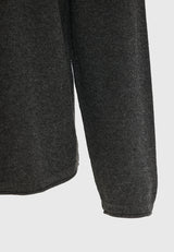 Pulover tricotat simplu cu guler rotund pentru bărbați